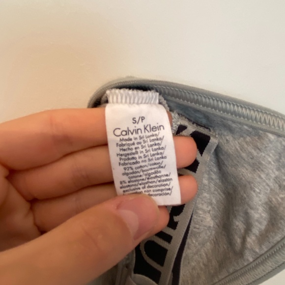 Calvin Klein Gray Heather Cotton Triangle Bralette - Picture 3 of 4